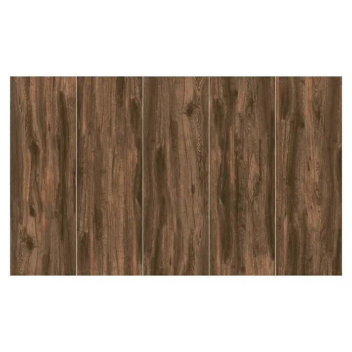 Terrassenfliese Strobus - 40 x 120 x 2 cm, Ebony/Braun, Matt - Braunes Holzpaneel mit Maserung, ideal für Wand- oder Bodenverkleidung, schafft eine warme und natürliche Atmosphäre.