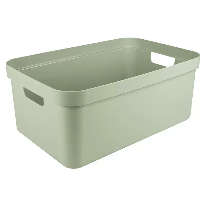 Sunware Aufbewahrungsbox Sigma Home - L x B x H: 59 x 39 x 24,2 cm, Kunststoff, Hellgrün - Hellgrüne Kunststoff-Aufbewahrungsbox mit integrierten Griffen.