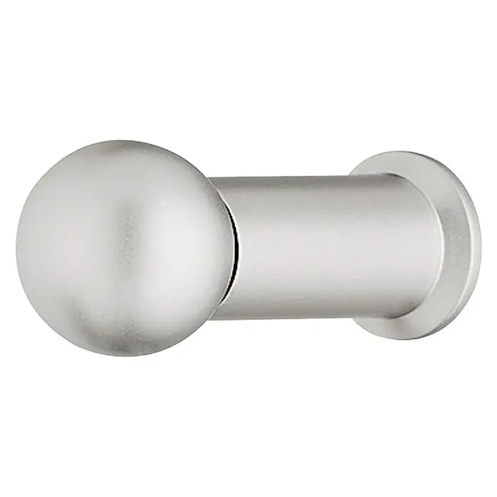 Häfele Gancho para colgar - Ø x L: 12 x 43 mm, Latón, Niquelado, Mate - Perchero de bola plateado para montaje en pared, perfecto para baño o dormitorio. Práctico y elegante para espacio extra de almacenamiento.