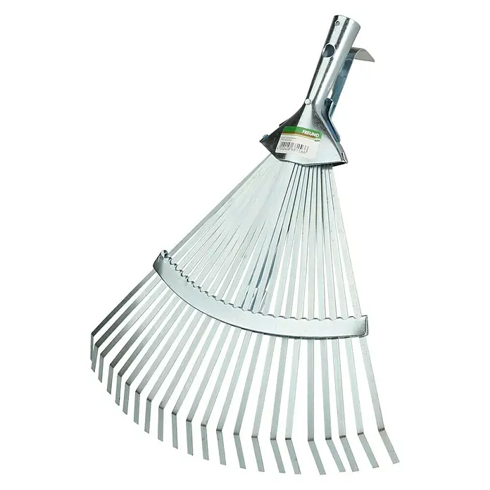 Freund Victoria Laubbesen verstellbar - Anzahl Zinken: 22 - Ein Fächerbesen mit Metallkopf und -zinken zum Entfernen von Laub und Gartenabfällen.