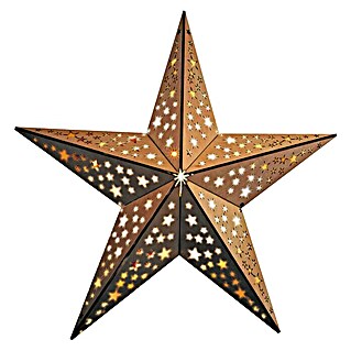 Estrella LED (Diámetro: 40 cm, Marrón, Blanco cálido, 10 luces, Para interior)