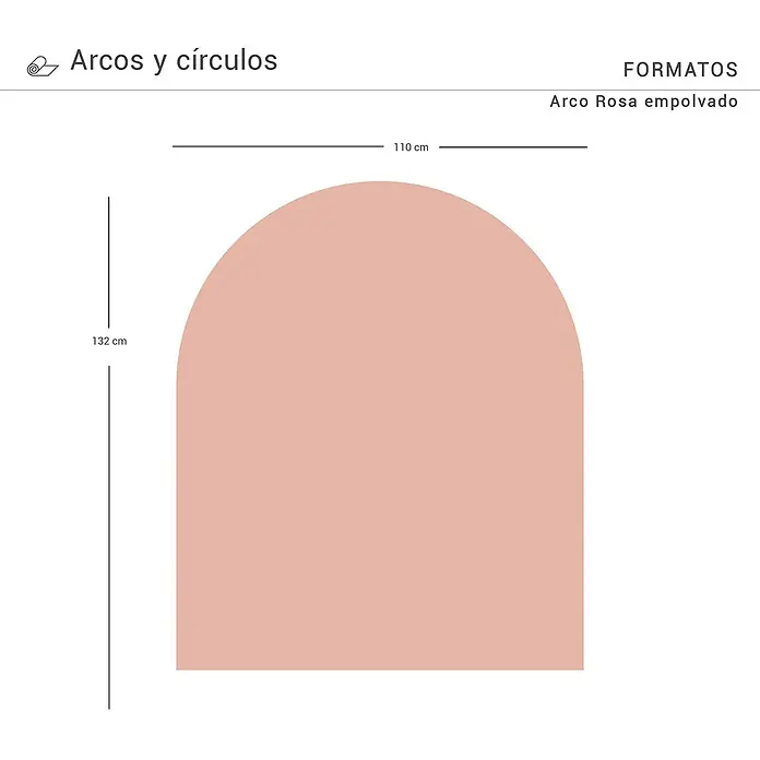 Vinilo de pared autoadhesivo Arco Rosa Empolvado - 110 x 132 cm, Rosa, Plástico - Imagen de un adhesivo de pared arqueado rosa que mide 110 cm de ancho y 132 cm de alto. Esta decoración elegante añade un toque de elegancia a cualquier habitación.