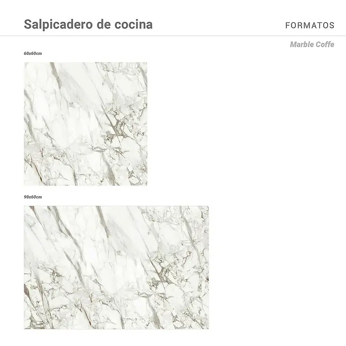 Panel de pared salpicadero de cocina Marble - L x An: 90 x 60 cm, Café - Salpicadero de cocina "Marble Coffe" en dos tamaños. Diseño elegante para cocinas con estilo.