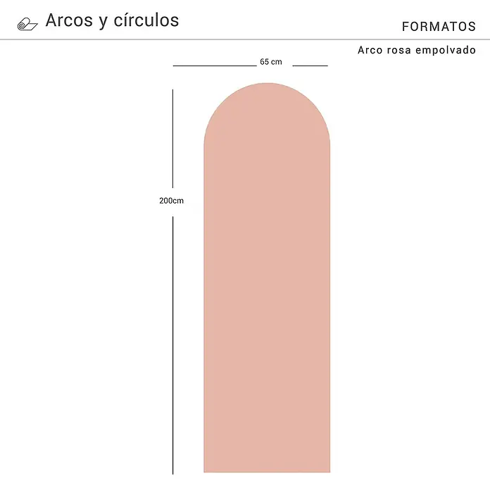 Vinilo de pared autoadhesivo Arco Rosa Empolvado - 65 x 200 cm, Rosa, Plástico - Imagen de un arco rosa empolvado que mide 200 cm de altura y 65 cm de ancho, perfecto para el diseño de habitaciones modernas.