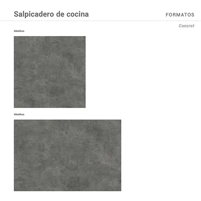 Panel de pared salpicadero de cocina Concret - L x An: 90 x 60 cm - Imagen de azulejos de hormigón "Salpicadero de cocina" en medidas 60x60cm y 90x60cm para salpicaderos de cocina.