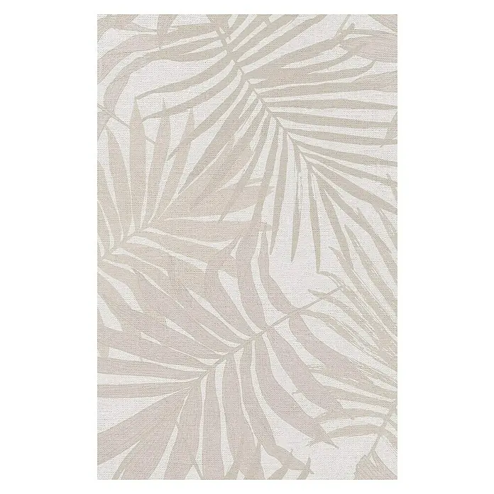 Alfombra de vinilo Tropikal - Crema, 75 x 48 cm, PVC - Elegante papel pintado con delicadas hojas de palma en tonos neutros. Un sutil punto de atracción para un diseño de pared elegante.