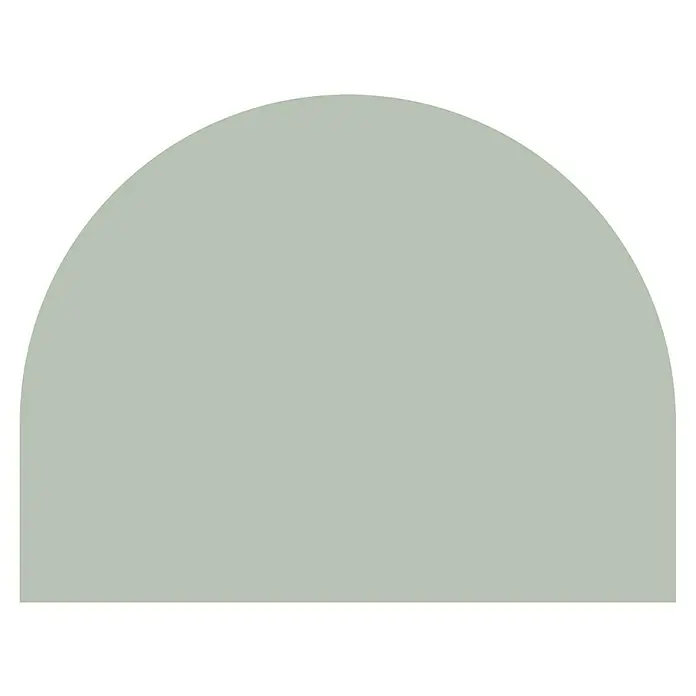 Vinilo de pared autoadhesivo Arco Verde Eucalipto - 132 x 170 cm, Verde, Plástico - Imagen de una pieza de decoración de pared en forma de semicírculo en un color suave, aportando un toque relajante y moderno a cualquier habitación.