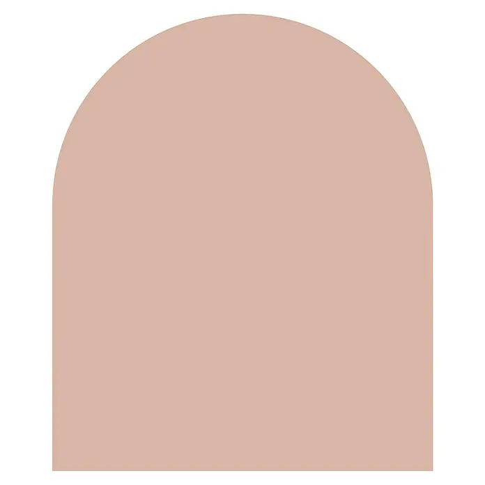 Vinilo de pared autoadhesivo Arco Rosa Empolvado - 110 x 132 cm, Rosa, Plástico - La imagen muestra un elegante panel de pared curvo en un tono rosa suave, que añade calidez y un toque moderno.