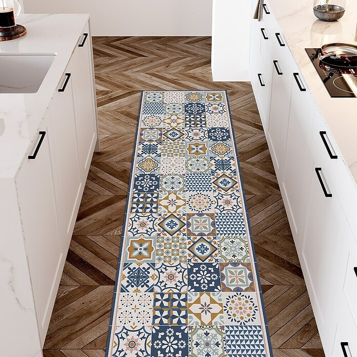 Alfombra de vinilo Carmina (Azul, 200 x 60 cm, PVC) | BAUHAUS