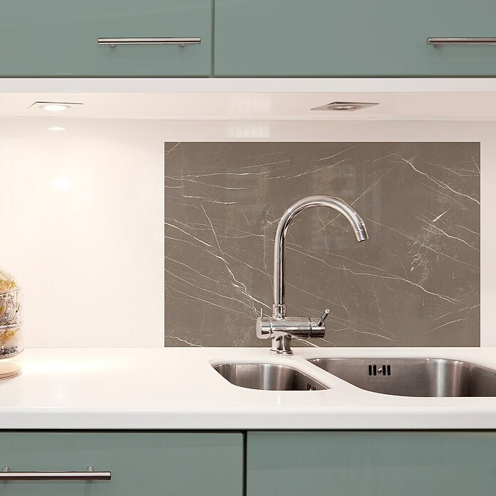 Panel salpicadero de cocina Marble (L x An: 90 x 60 cm, Taupe) | BAUHAUS