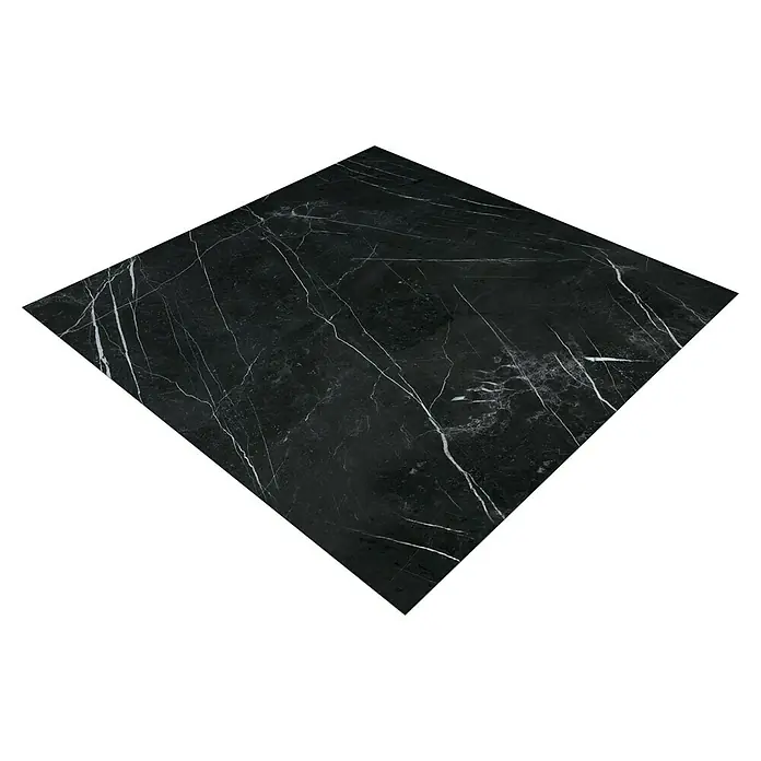 Panel de pared salpicadero de cocina Marquina - L x An: 60 x 60 cm - Elegante baldosa de mármol negro con vetas blancas. Perfecto para diseños elegantes de pisos y paredes con un aspecto de piedra natural refinado.