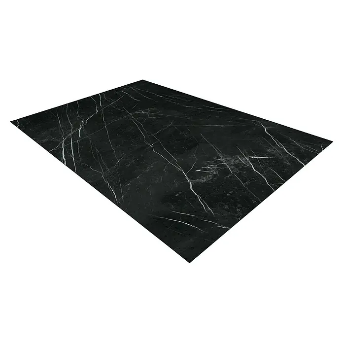 Panel de pared salpicadero de cocina Marquina - L x An: 90 x 60 cm - Una losa de mármol negro con vetas blancas, ideal para superficies y decoraciones elegantes.
