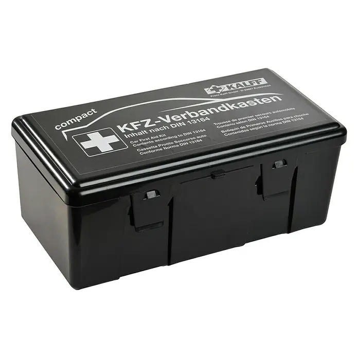 Kalff Kfz-Verbandkasten Compact - DIN 13164-2014 - Kompakter KFZ-Verbandskasten von Kalff für die Erste Hilfe im Auto gemäß DIN 13164.