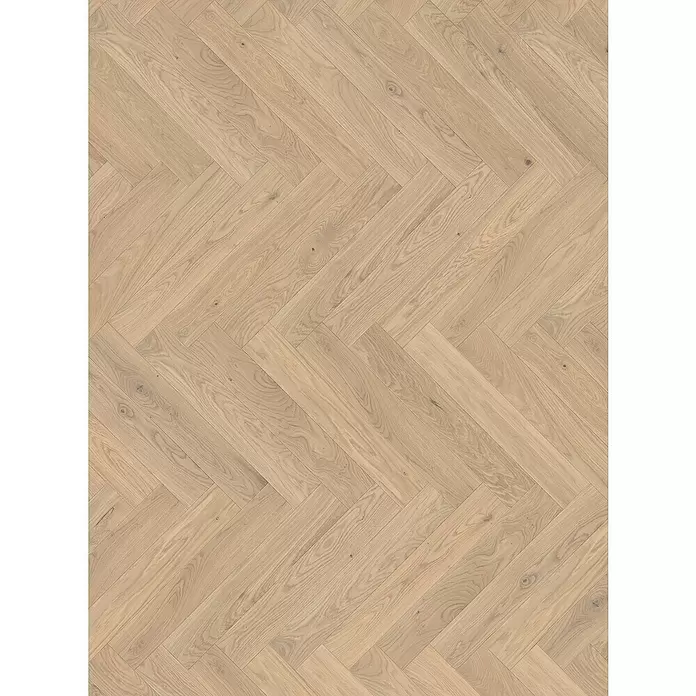 Parador Parkettmuster Trendtime 3 Living Plus Eiche Bardolino weiß - 200 x 95 x 13 mm, Fischgrät - Helles Fischgrät-Parkett aus Holz, Oberfläche.