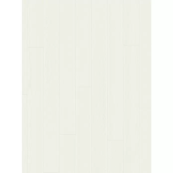 Parador Parkett Classic 3060 - Esche Kir weiß, Landhausdiele, 2.200 x 185 x 13 mm - Helles cremefarbenes Holzboden-Laminat mit feiner Maserung, in langen Dielen verlegt.