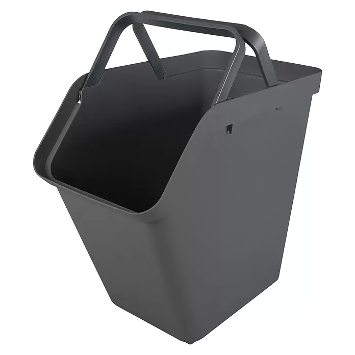Sunware Sigma home Mülltrennsystem - 40 l, L x B x H: 49,3 x 27 x 44,8 cm, Anthrazit, Kunststoff - Dunkelgrauer Mülleimer aus Kunststoff mit Griff.