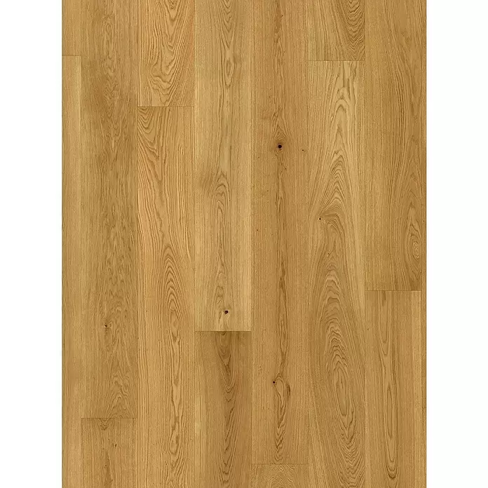 Parador Parkett Classic 3025 - Natur Eiche, Landhausdiele, 2.380 x 233 x 13 mm - Hellbrauner Holzboden mit natürlicher Maserung und Astlöchern, in Dielen verlegt.