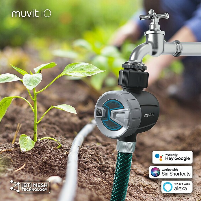 Muvit Programador de riego Smart Bluetooth Mesh (Grifo de agua G 3/4 (26,5 mm)/G 1 (33,3 mm)) | BAUHAUS