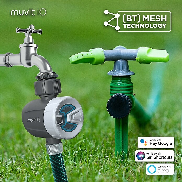 Muvit Programador de riego Smart Bluetooth Mesh (Grifo de agua G 3/4 (26,5 mm)/G 1 (33,3 mm)) | BAUHAUS