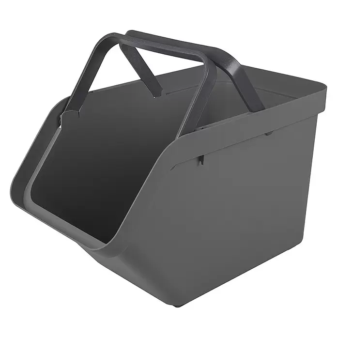 Sunware Mülltrennsystem Sigma Home - L x B x H: 49,3 x 27 x 29,8 cm, Kunststoff, Anthrazit - Dunkelgrauer Kunststoff-Aufbewahrungskorb mit zwei schwenkbaren Griffen.