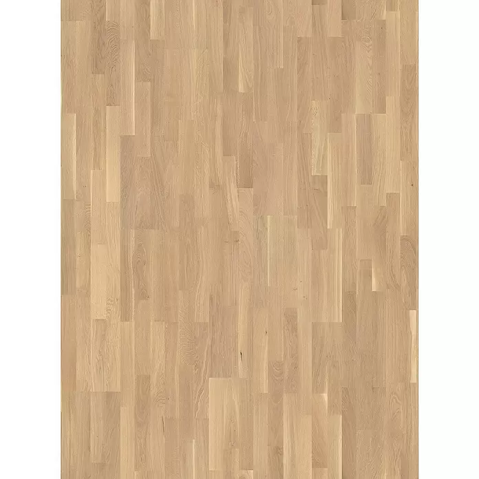 Parador Parkett Classic 3060 - Living Eiche I, Schiffsboden, 2.200 x 185 x 13 mm - Heller Naturholzfußboden mit sichtbarer Maserung, in einem versetzten Muster verlegt.