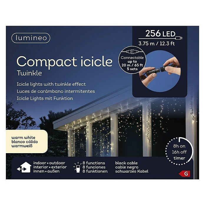 Guirnalda luminosa LED Icicle (Para exterior, Multicolor, 256 ud.) | BAUHAUS