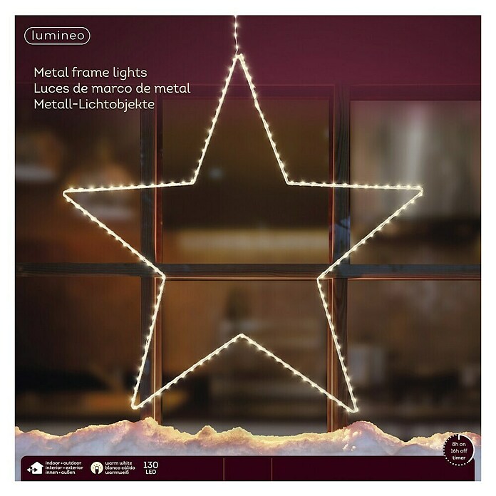 Guirnalda luminosa LED estrella (Para exterior, Diámetro: 42 cm, Color de luz: Blanco cálido, Número de bombillas: 130 ud.) | BAUHAUS