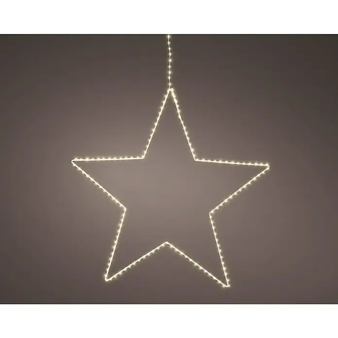 Guirnalda luminosa LED estrella - Para exterior, Diámetro: 42 cm, Color de luz: Blanco cálido, Número de bombillas: 130 ud. - Una cadena de luces de estrella colgante que irradia una luz cálida y acogedora, creando un ambiente festivo.