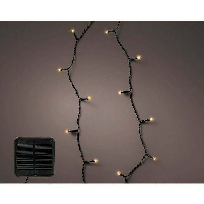 Guirnalda luminosa solar (Para exterior, 3 m, Blanco cálido, 120 ud.) | BAUHAUS