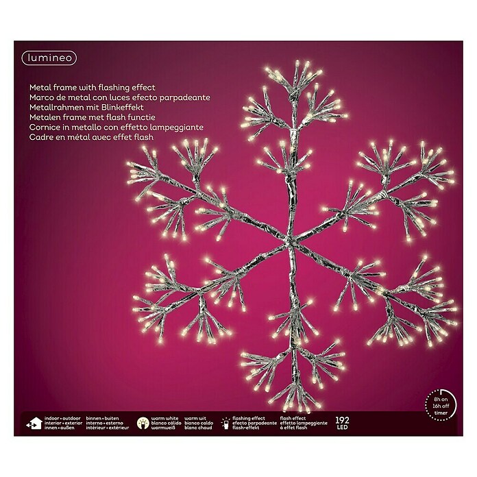 Figura decorativa LED copo de nieve (Para exterior, Metal, Altura: 48 cm) | BAUHAUS