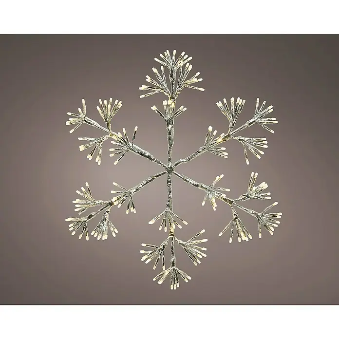 Figura decorativa LED copo de nieve - Para exterior, Metal, Altura: 48 cm - Adorno de ventana con copo de nieve LED brillante. Este copo de nieve decorativo crea un ambiente festivo en cualquier habitación.