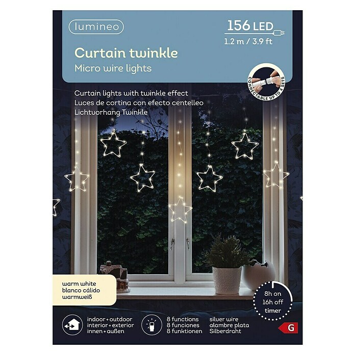 Guirnalda luminosa LED Twinkle (Para interior, Blanco neutro, 156 ud.) | BAUHAUS