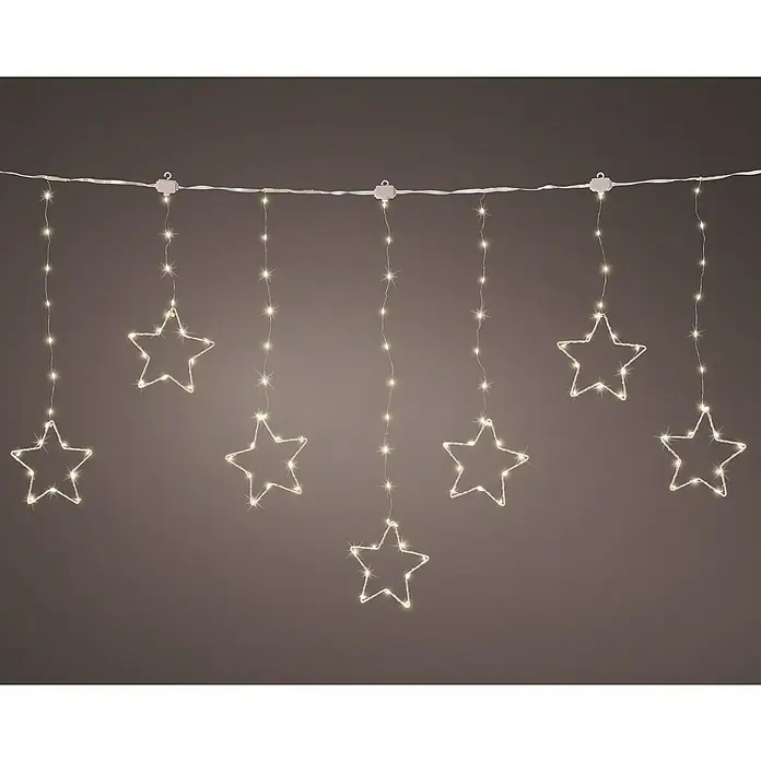 Guirnalda luminosa LED Twinkle - Para interior, Blanco neutro, 156 ud. - Luces de estrellas colgando de la cuerda.