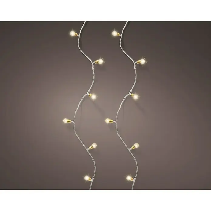 Guirnalda luminosa LED - Para interior, 11,9 cm, Blanco cálido, 50 ud. - Guirnalda de luces con bombillas de color blanco cálido para un ambiente acogedor, ideal para decoraciones festivas o iluminación tenue.