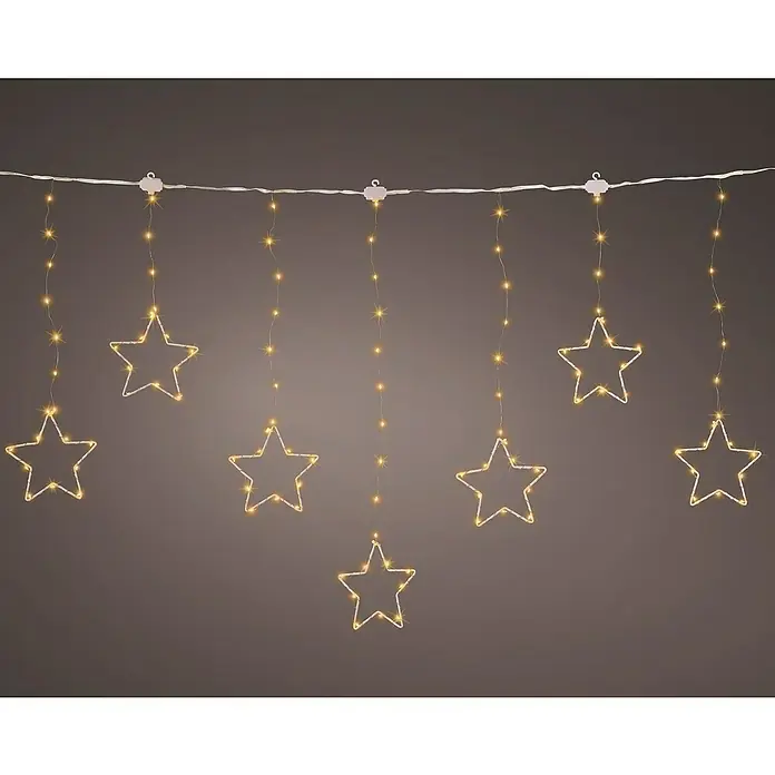 Guirnalda luminosa LED Twinkle - Para interior, Blanco cálido, 156 ud. - Guirnalda de luces en forma de estrella con luz blanca cálida para un ambiente festivo en interiores. Ideal para eventos y decoración.