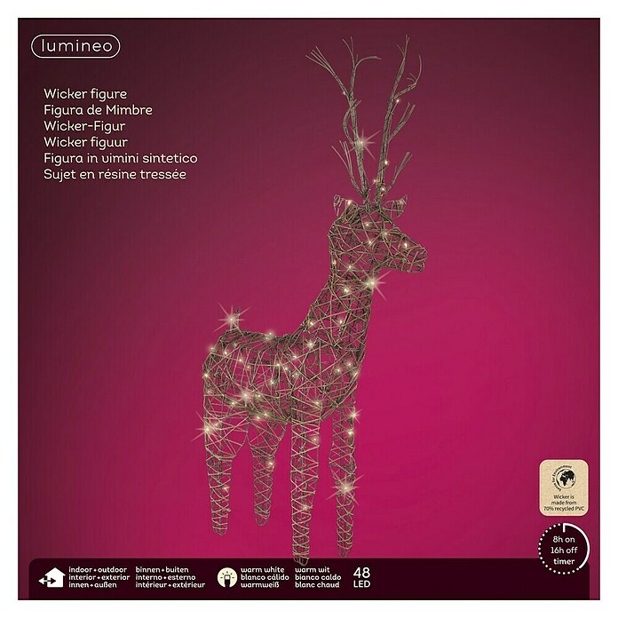 Figura decorativa LED ciervo (Para exterior, Metal, Altura: 69 cm) | BAUHAUS