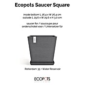 Ecopots Rotterdam Kasten-Untersetzer (29,6 x 29,6 x 3 cm, Kunststoff, Grau) | BAUHAUS