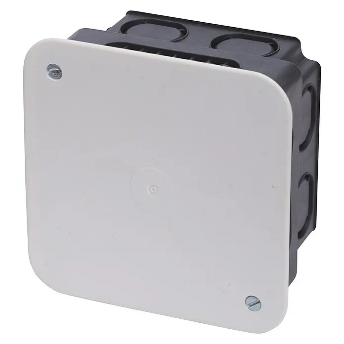 Abzweigkasten - 150 x 150 x 65 mm, Unterputz - Aufputz-Abzweigdose mit Deckel, ideal für sichere und saubere Elektroinstallationen im Innenbereich. Robuste Ausführung für lange Lebensdauer.