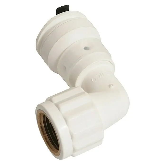Marley AquaStec Winkel - Durchmesser: 16 mm, Innengewinde: ½″ - Winkelverbinder mit Steckverbindung und Messinggewinde für Sanitärinstallationen.