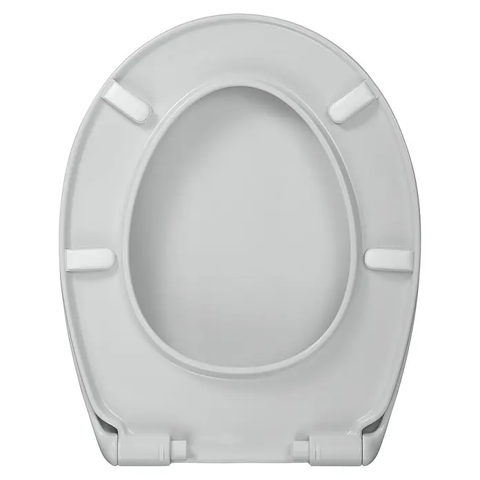 WC-Sitz La Digue - Thermoplast, Weiß, Mit Absenkautomatik - Ein weißer WC-Sitz mit ovaler Öffnung, ideal für jedes Badezimmer. Komfortabel und hygienisch.