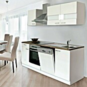 Respekta Composición de cocina (Ancho: 220 cm, Con dispositivos eléctricos, Blanco)