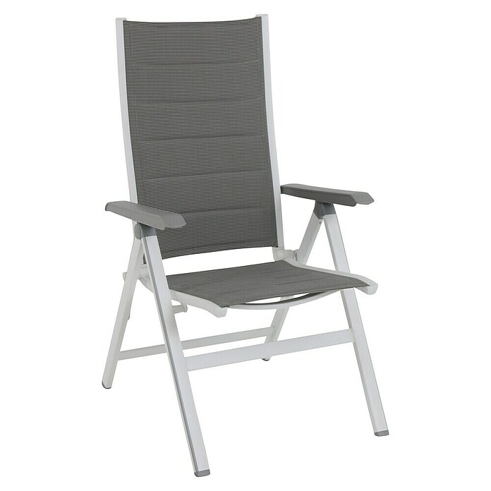MWH Sillón de posiciones Futosa (62 cm, Textilene, Gris/Blanco)