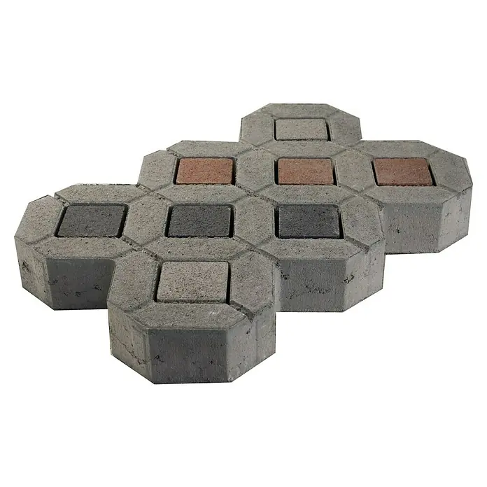 EHL Rasengitterstein - L x B x S: 61 x 40,5 x 8 cm, Grau, Beton - Ein einzelnes, graues Rasengitterstein-Element mit quadratischen Aussparungen für die Bepflanzung.