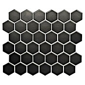 Mozaïektegel Zeshoek Uni HX 095 (32,5 x 28,1 cm, Zwart, Mat)