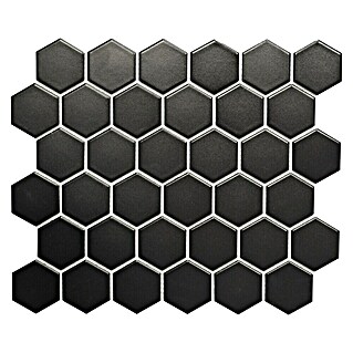 Mozaik pločica Hexagon Uni HX 095 (32,5 x 28,1 cm, Crne boje, Mat)