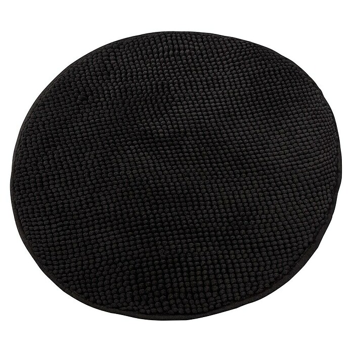 Camargue Badteppich Zottelino (55 x 55 cm, Schwarz)