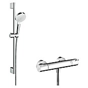 Hansgrohe Crometta Brause-Set Crometta Vario/Ecostat 1001 SL (Mit Thermostatarmatur, Lochabstand: 62,5 cm, Anzahl Funktionen: 2, Chrom)