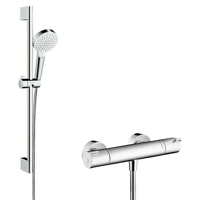 Hansgrohe Crometta Brause-Set Vario/Ecostat 1001 SLLochabstand: 62,5 cm, Chrom Front View