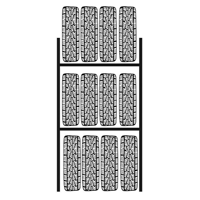 Scholz System Metall-Reifen- & Lagerregal320 x 1.050 x 1.920 mm, Feldlast: 2.500 kg Use Shot