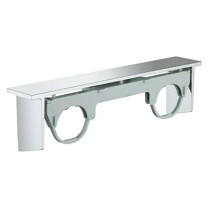 Grohe Easy Reach Ablage - Passend für: Grohe Thermostatarmaturen Grohtherm 2000 - Moderne Handtuchhalterung mit Ablagefläche, Chromoptik und grauem Halterungselement. Perfekt für jedes Badezimmer.